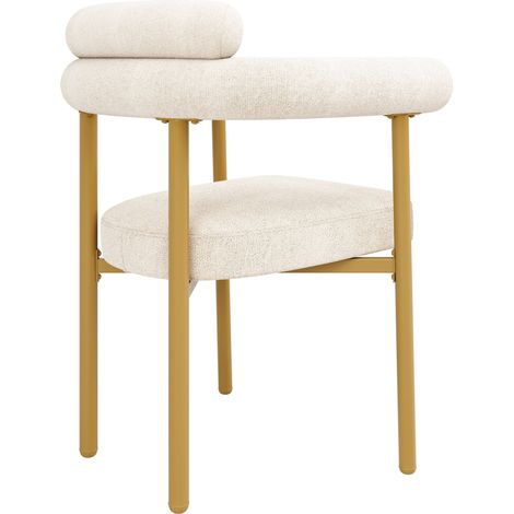 Sedie Set di 2 Sedie da Pranzo, Sedie in Velluto, comode e versatili, Sedie da Cucina Moderne in Metallo, Gambe dorate, Beige (1/5)