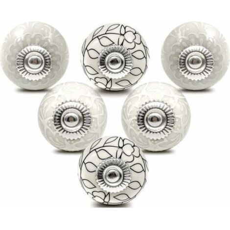 Bouton de Meuble Porcelaine Poignee Commode Ceramique Boutons de Porte Vintage pour Placard Tiroir (6 Pièces) (1/5)