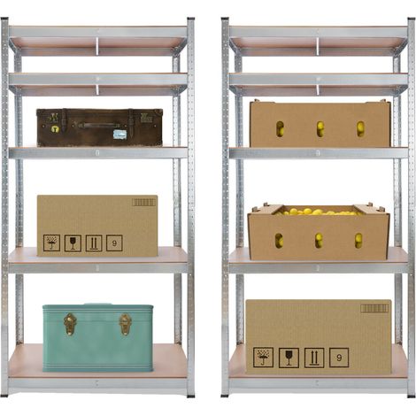 2x AREBOS Scaffali Per Carico Pesante Scaffalature Officina Scaffalature Cantina (1/5)
