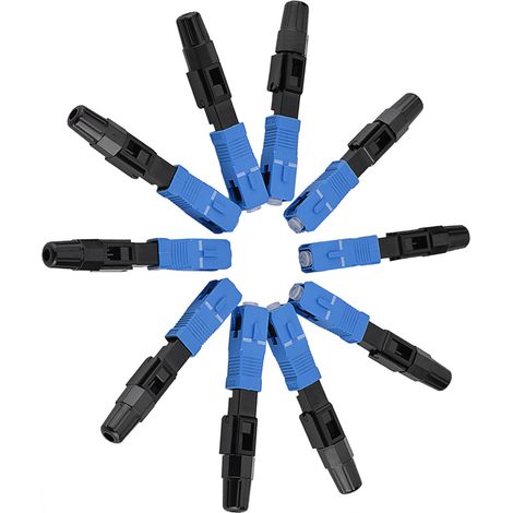 10 pièces Connecteur Rapide Fibre Optique SC/UPC Monomode pour Réseaux FTTH et ODF