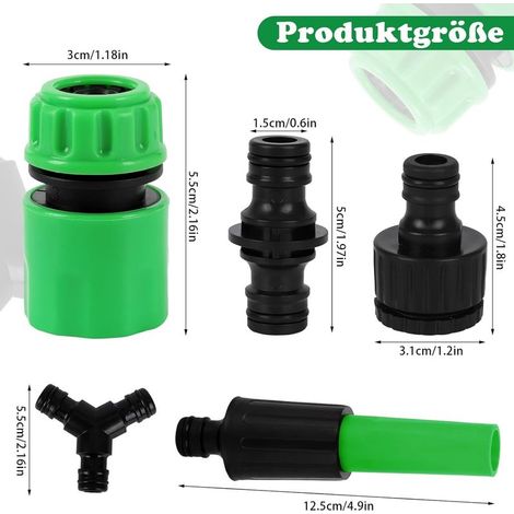 Raccords et raccords pour tuyaux d'arrosage, kit de fixation (13 pièces) (1/4)