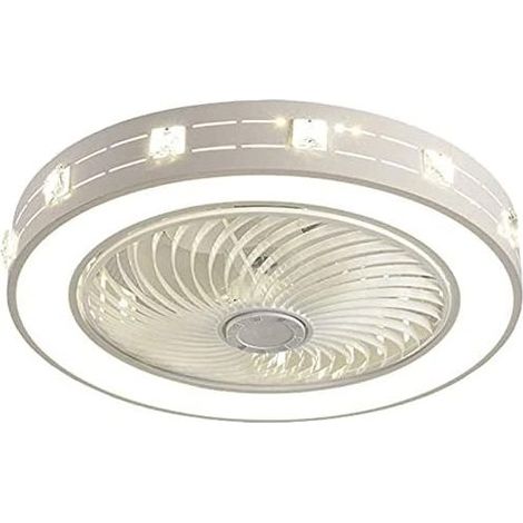 50CM Plafonnier Ultra Fin À Intensité Variable, Ventilateurs de Plafond Avec Lampes, Économie D'Énergie Led, Lustre Invisible Silencieux Pour Chambre À Coucher, Chambre D'Enfant, Bureau, Télécommande (1/5)