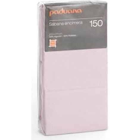 Sábana plana - PADUANA - Rosa - 210 x 270 cm - Lavable - Multicolor