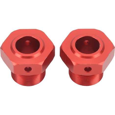 Satz von 2 RC 24mm Aluminium-Sechskant-Radnaben, stabil und aus Aluminiumlegierung, für ARRMA 1/5 Outcast Kraton 8s (rot). (1/5)