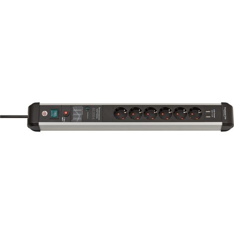 Brennenstuhl 1391010610 Multipresa con protezione da sovratensioni Argento, Nero Schuko 1 pz.