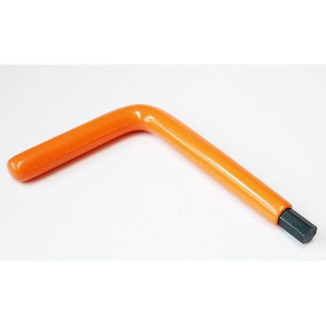 Clé mâle coudée 6 pans 9mm isolée 1000V – Pour vis creuses – Bras 120mm – Poignée 80mm – Orange – Derancourt (1/2)
