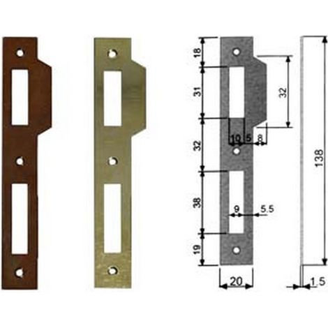 5PZ CONTROPIASTRA RIDOTTA ALETTA SERRATURA BUSSOLA BORDO QUADRO acciaio
