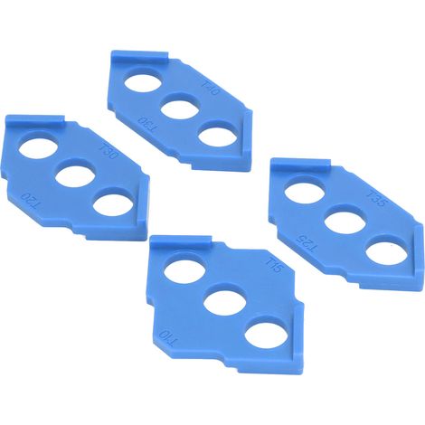 4-teiliges Set C-Eckschablonen für Holzbearbeitungs-Fräsen, Schablone für gerade und abgeschrägte Ecken, blau (1/5)