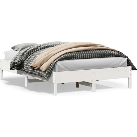 vidaXL Letto senza Materasso Bianco 140x200 cm Legno Massello di Pino