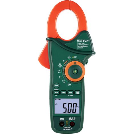 Extech Extech EX820A Stromzange  digital IR-Thermometer, LoZ CAT IV 600 V Anzeige (Counts): 6000 (1/5)