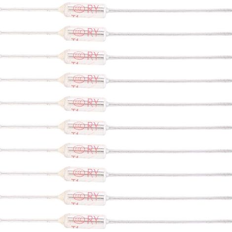 Jeffergarden 10 Pièces 250VAC 10A Fusible Thermique 240℃/464℉, Coupure de Fusible Thermique de Coque Métallique, Fusible de Température TF 72-250℃ (240℃)