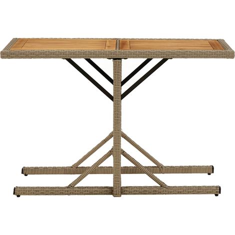 Maison Exclusive - Tavolo da Giardino Beige Legno Massello di Acacia e Polyrattan (1/5)