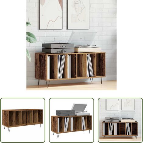 Meuble de rangement - Meuble à vinyles Bois ancien 100 x 38 x 48 cm Bois d'ingénierie (1/5)