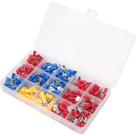 520-teiliges Set aus elektrischen Steckverbindern, kaltverpressten Klemmen, Industriegehäuse, Kabelschuhen und Buchsen, professionelles Verdrahtungsmaterial. (1/5)
