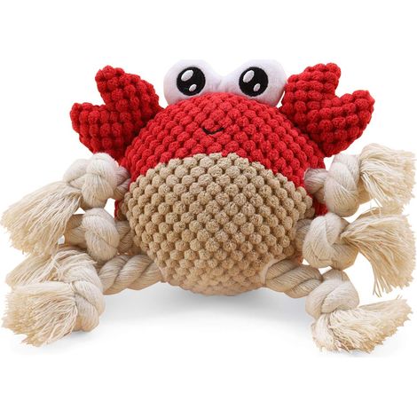 Jouet en peluche pour chien, jouet pour chien grinçant avec papier craquelé, jouet à mâcher partiellement rempli pour chiots et chiens de taille moyenne (1/2)