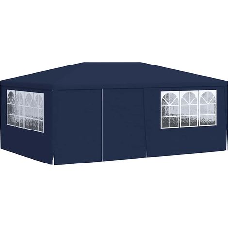 Tente de réception, Pavillon, Pergola, Tente de jardin, avec parois latérales 4x6 m Bleu 90 g/m² OIB8131E (1/5)