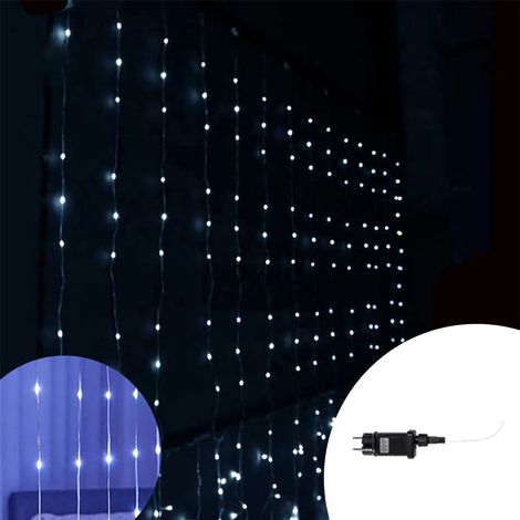 Tenda luminosa effetto cascata 6 metri da 480 Led Bianco Freddo altezza 120cm da esterno Wisdom (1/2)