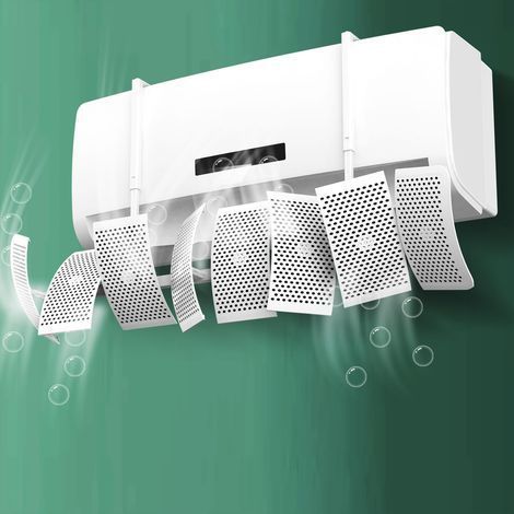 Déflecteur pour Climatisation Universel Réglable, 8 Ailettes Orientables à 270°, Montage Instantané, Matériaux Écologiques, Anti-Condensation, Confort Toute Saison [Classe énergétique A+++] (1/5)