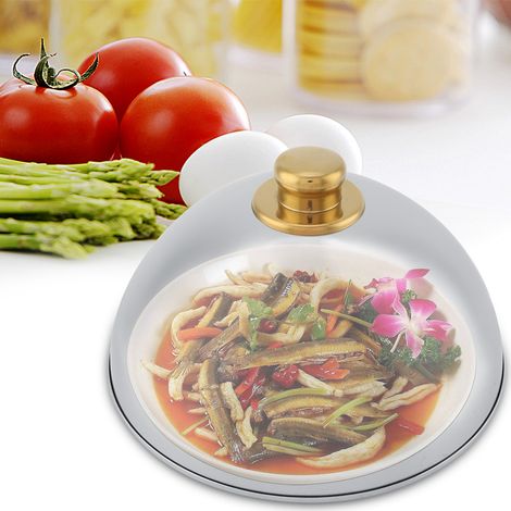 Edelstahl-Servierplatte für Küche, Restaurant, Speisesaal, Deckel, Kuppel (groß) (1/5)