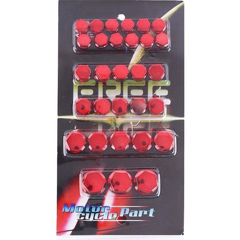 30 pezzi Coprivite/dadi/bulloni decorativi per moto Yamaha Kawasaki Honda Rosso (1/5)