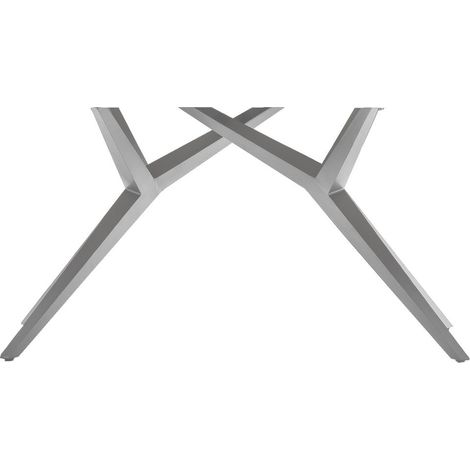 Piétement de Table en Fer Design Asymétrique Support de Table Argent Antique 200 kg - PANGIVO (1/5)