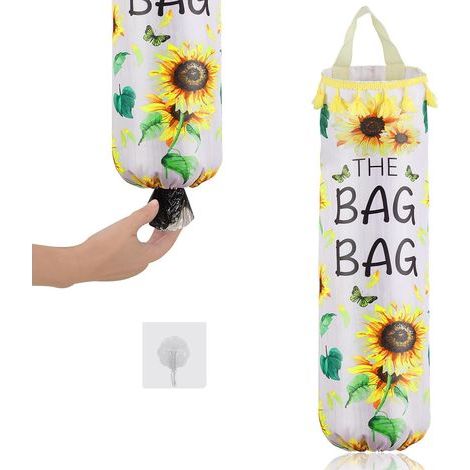 1 - Support de Sac en Plastique - Organiseur de Cuisine - Distributeur Suspendu Pliable - Rangement Sacs Courses et Poubelle - Maison Bureau Garage - Multicolore - 55,88x20,32cm (1/5)