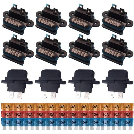 12 Sicherungshalter, ATC-Standard, Kunststoff/Metall, 5A 10A 15A, Fahrzeug/Boot (1/5)