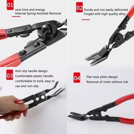 Pince à dégrafer universelle 2 pièces en acier au carbone, outil ergonomique pour dégrafer facilement (1/4)