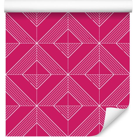 Papel pintado geométrico de rombos morados para salón y dormitorio, 50x1000 cm. (1/5)