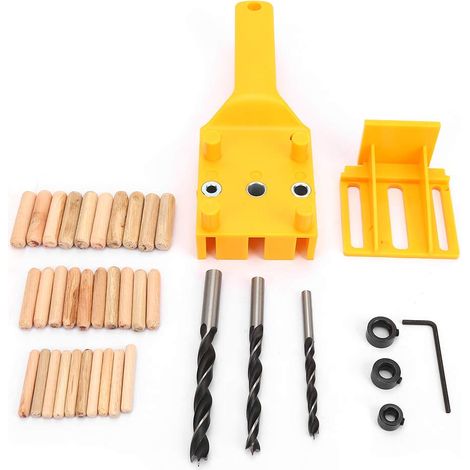 Hyuduo Handbohrlehre aus ABS-Kunststoff, Bohrschablone für gerade Holzlöcher (38-teiliges Werkzeugset), Lochsäge