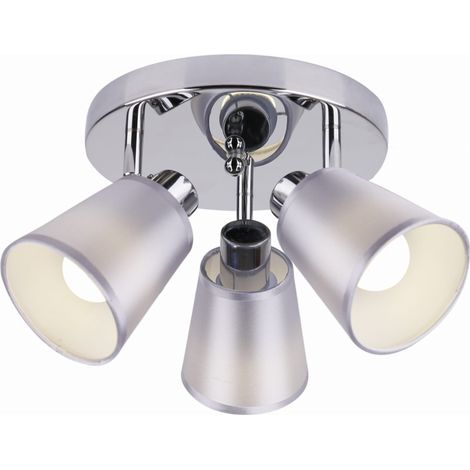 Plafonnier Candellux PIN chromé en tissu 3xE14 Ø38cm