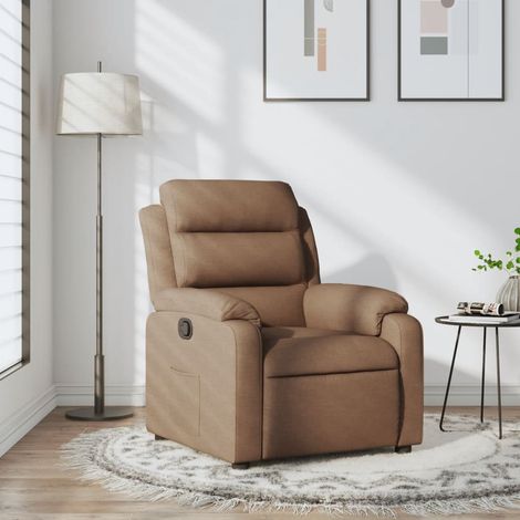 Fauteuil inclinable Marron Tissu vidaXL