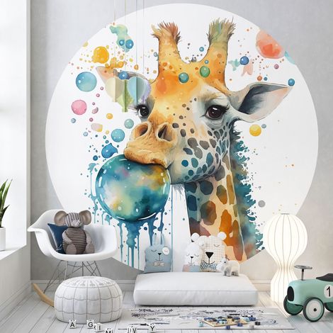 Papier peint rond / cercle Enfants - Girafe - 1338 - Diamètre 50 cm (1/3)
