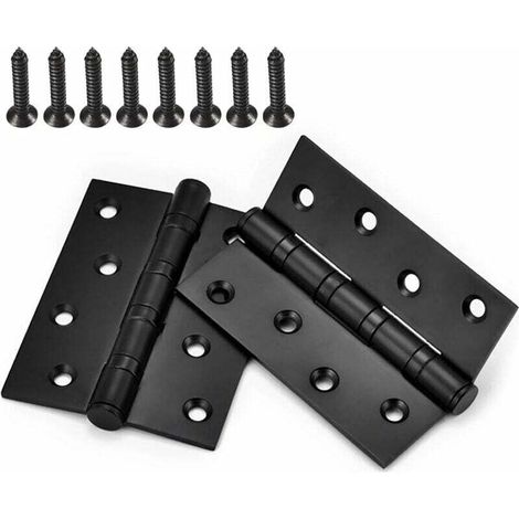 Piece of window hinges, cabinet door hinges, hinges, screws, stainless steel connectors, ball bearings with screws (black, 10075 mm) (1/5)