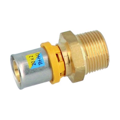 RACCORDO DIRITTO MASCHIO A PRESSARE PER MULTISTRATO- 1/2 x 20- GF- pezzi 1