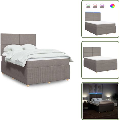 Boxspringbett mit Matratze Taupe 160x200 cm Stoff - Boxspringbett - Boxspringbetten - Bett - Bettgestell