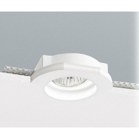Nobile illuminazione incasso tondo a scomparsa totale istallazione in soffitto di cartongesso corpo in gesso tondo gu10 9107