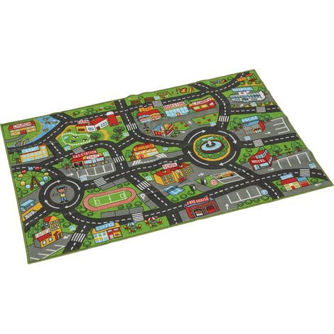 Tapis d'éveil bébé motif ville antidérapant 160 x 100 x 0,5 cm