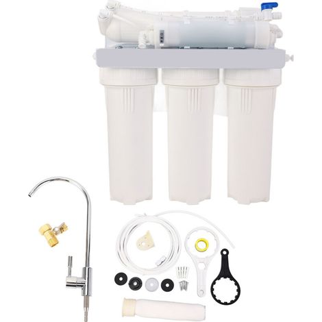 5 étapes Filtre à eau en charbon actif , Filtre à média filtrant, compatible avec le système de filtration domestique sous évier et sur le comptoir (1/4)