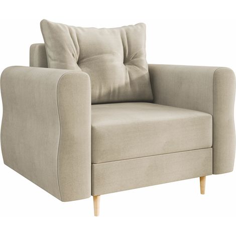 Sillón Veldala 104, Manila 02, 85x106x77cm, Tapiz, Patas: Madera, 0