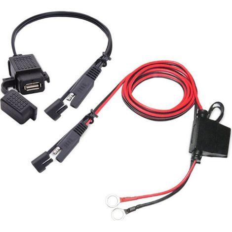 Motorcycle USB Charger, Sae to USB Cable Adapter, Quick Disconnect, Waterproof USB Port 2.1A (1/4)