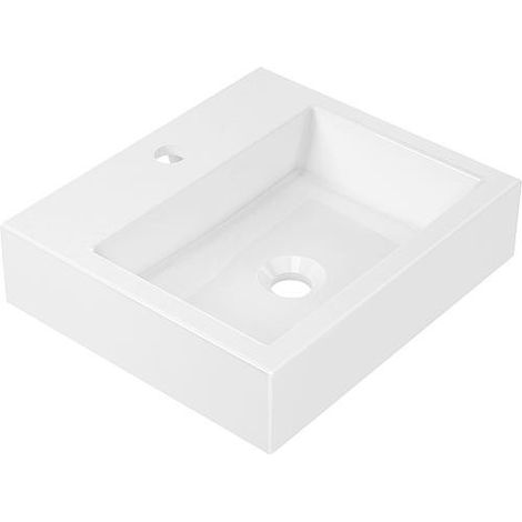 Lavabo Design JULIA lxhxp: 420x100x360 mm fonte minérale blanc (1/3)