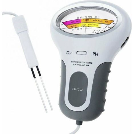 Testeur de qualité de l'eau 2 en 1 Testeur de pH numérique Chlore. CL2 Portable avec Grand écran pour Spa de Piscine spa Analyseur de Qualité de l'eau (1/5)