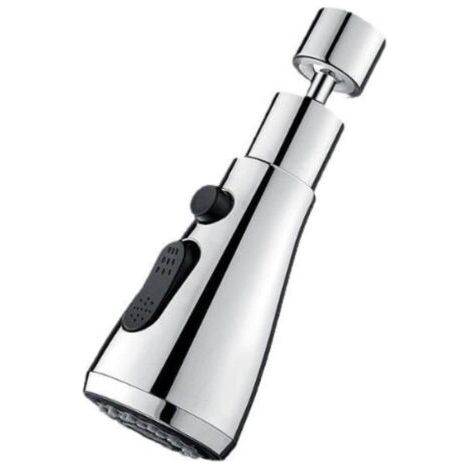 Tête de robinet de rechange, 3 fonctions, pivotante à 360°, tête de pulvérisation pour robinet d'évier, connexion G1/2, remplacement pour robinet de cuisine, polissage de la tête de pulvérisation de r (1/5)