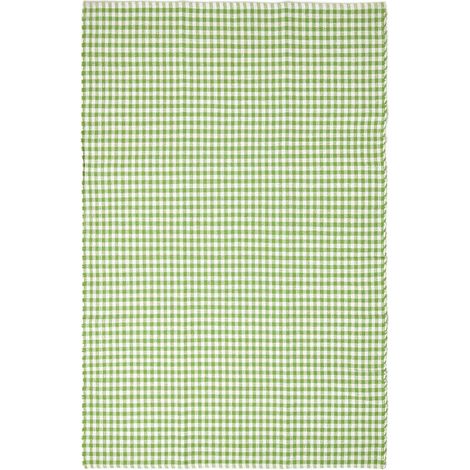 HOMESCAPES Tapis carreaux Vichy Vert, 110x170 cm