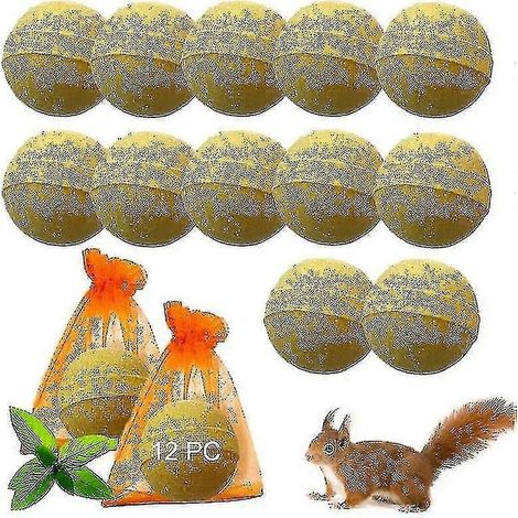 Lot de 12 répulsifs à écureuils, répulsif à tamias pour l'extérieur, répulsif naturel à la menthe pour mangeoires à oiseaux, jardin, grenier, sans danger pour les alentours (1/5)