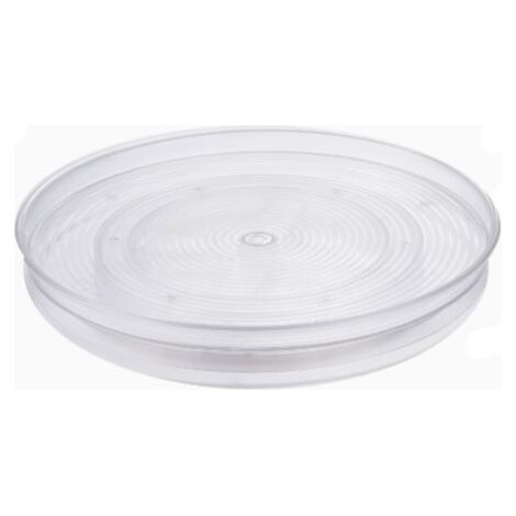 petit plateau pivotant en plastique sans BPA pour épices et ingrédients de cuisine, socle tournant pour le placard, transparent, 29 cm (1/5)