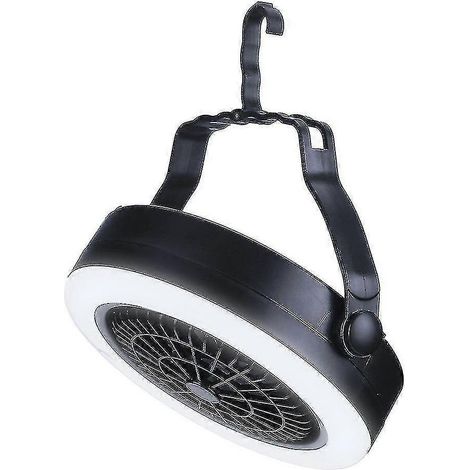 Lanterne de tente ronde avec lumières rotatives à 360°, lanterne de camping portable avec ventilateur et lampe torche, ventilateur de plafond (1/3)