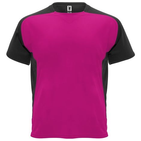 Camiseta técnica de manga ranglán y cubrecosturas a tono BUGATTI ROLY M Fucsia/Negro