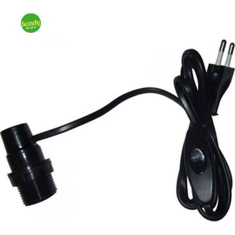 Portalampada Electraline E14 spina lat. nero
